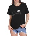 thumbnail image 1 of LUOGENLI T-shirts pour Femme pour Femmes T-shirts pour Femmes Motif Imprimé Tournesol Col Rond T-Shirt à Manches Courtes Haut T-shirts Amusants pour Femmes T-shirts Graphiques Saint-Valentin Noir m, 1 of 6