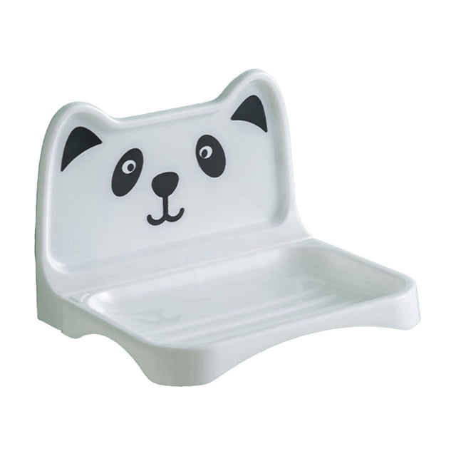 Lovely Small Bear Soap Box Wall Mounted Toilet Soap Rack No Water Accumulation and Drainage Soap Box Detachable Structure