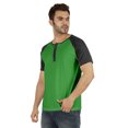 thumbnail image 3 of Inkmeso T-Shirts à Manches Courtes Raglan en Coton Léger Unis T-Shirt Classique Henley pour Hommes, 3 of 7