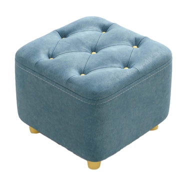 Repose-pieds Stable Tabouret de Loisir Pouf Tabouret pour Entrée Salon Canapé Bleu