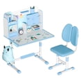 thumbnail image 4 of kluokesi 1 Ensemble Chaise de Bureau pour Enfants, Hauteur Réglable Table d'Étude pour Enfants avec Correcteur d'Assise, Design de Partition (Bleu), 4 of 8