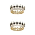 thumbnail image 3 of ZheElen Alloy Durable And Non-deforming Rhinestone For Wedding Or Cosplay Family Wedding Hair Crown Gold  + black 2Set, 3 of 6