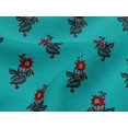 thumbnail image 4 of oneOone Viscose Jersey Fabric Leaves & Floral Block Print Fabric BTY 60 Inch Wide, 4 of 5