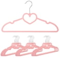 thumbnail image 1 of OULII 15Pcs Cute Clothes Hanger Heart Shaped Pink for Children Clothing Space Utilization, 1 of 8