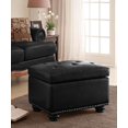 thumbnail image 2 of Convenience Concepts 5th Avenue Leather Storage Ottoman - Black | 163010B, 2 of 5