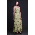 thumbnail image 4 of Bimba Robe Longue d'Été à Imprimé de Feuilles Sèches et de Chardonnerets Dorés, Tube Smocké - Moyen, 4 of 7