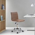 thumbnail image 3 of Homall Chaise de Bureau à Domicile Moderne Sans Accoudoirs, Chaise en Cuir PU à Dossier Bas avec Roues, Brun, 3 of 6