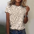 thumbnail image 2 of Pisexur Hauts d'Été pour Femmes, Blouses Habillées Décontractées pour Femmes, Hauts à la Mode pour Femmes, Chandail Décontracté Imprimé à Manches Courtes Col Rond, Grande Taille pour Femmes Multicolore, m, 2 of 6