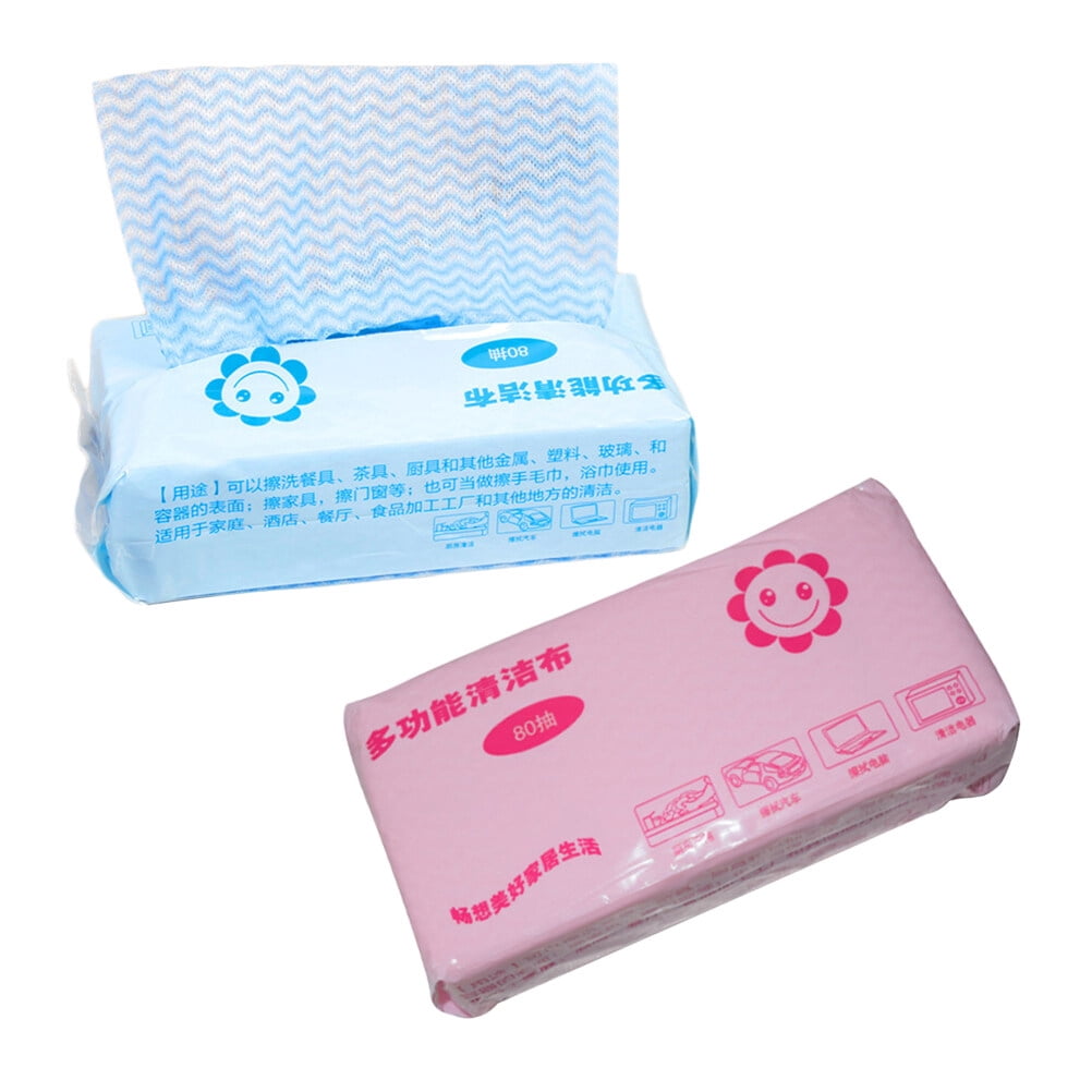 MasteelfCA 80pcs/1 Box Disposable Cleaning Towels Dish Cloth Dish Towels Handy Cleaning Wipes(Random Color)