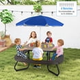 thumbnail image 4 of Costway Table de Pique-Nique pour Enfants Table d'Activités Extérieure avec Parasol Ajustable et Pliable Brun, 4 of 10