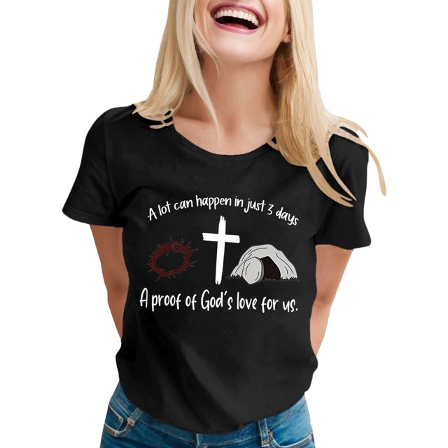 LUOGENLI T-shirts pour Femme pour Femmes T-Shirt Décontracté à Imprimé de Lettres Col Rond Manches Courtes T-Shirt Plusieurs Couleurs T-shirts pour Femmes T-Shirt Graphique Drôle Fête de la Saint-Patrick Noir G