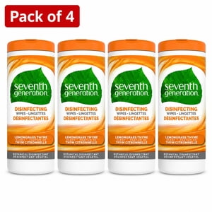 Seventh Generation Lemongrass Thyme Scent Désinfecter les Wipes, 35ct (Boîte de 4)