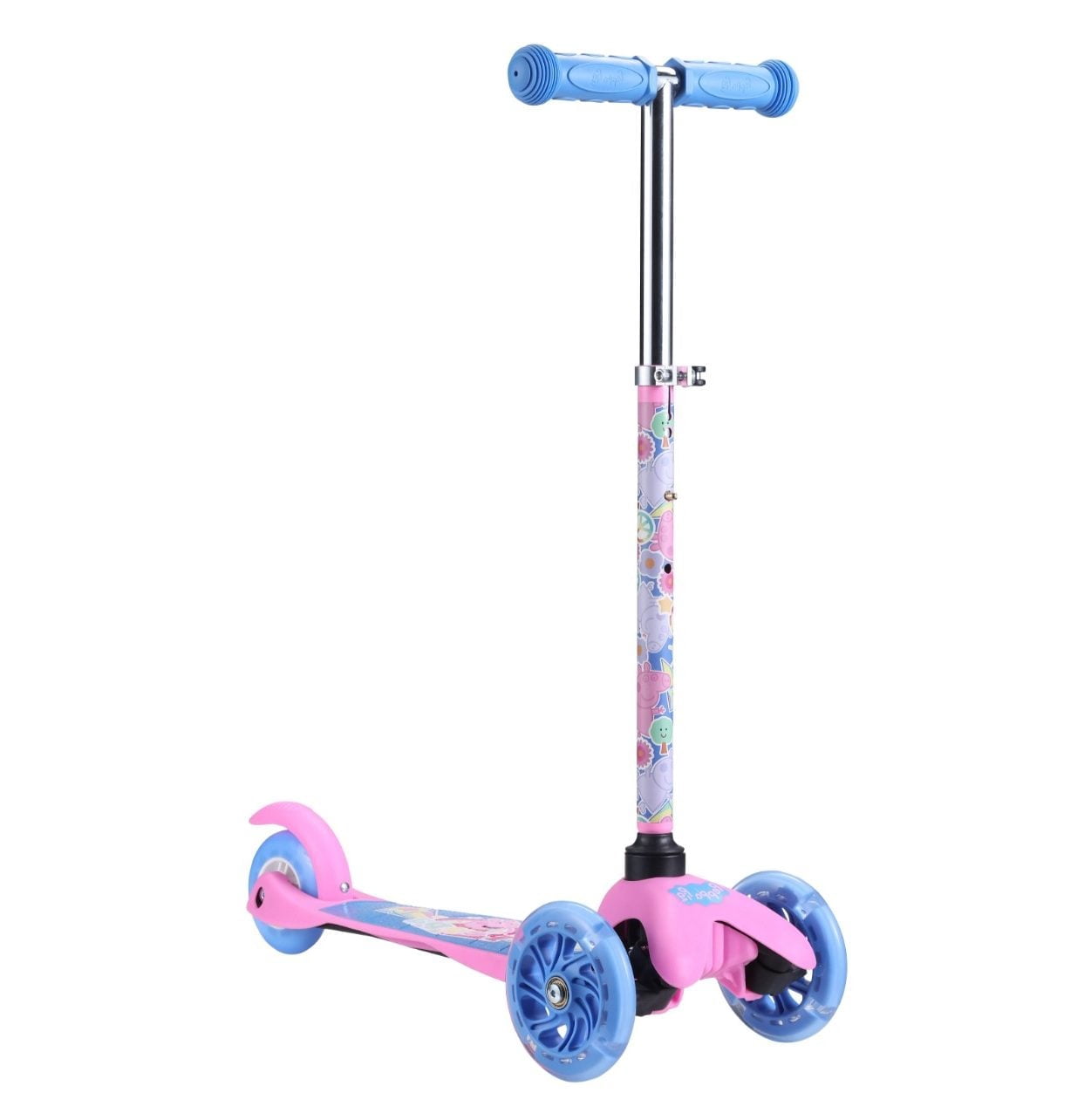 Peppa Pig 3-Wheel Light-Up Scooter for Kids w/ Adjustable Handlebar