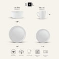 thumbnail image 2 of Stone Lain Albie Stoneware 32 Piece Dinnerware Set, Service for 8, White Speckle, 2 of 10