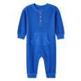 thumbnail image 1 of George Baby Boys' Waffle Henley Romper, 1 of 2