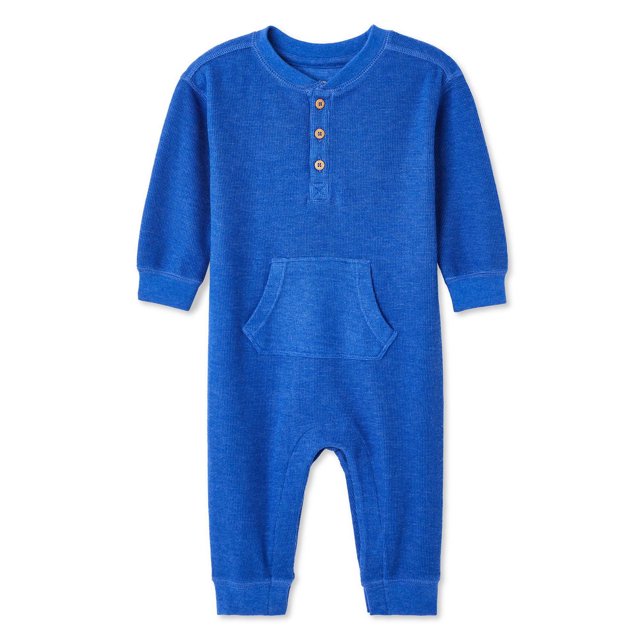 George Baby Boys' Waffle Henley Romper