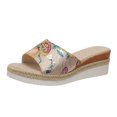 thumbnail image 2 of LSLJS Women's New Summer One-line Hemp Rope Thick Sole Wedge Cloth Sandals, Platform Slippers, 2 of 3