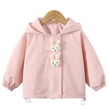 TIWEKE Manteaux de Printemps pour Filles, Manteau de Pluie pour Filles Imperméable Léger à Capuche pour Enfants Coupe-Vent Manteau de Randonnée Extérieur pour Enfants, Tailles 4-5 Ans