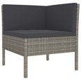 thumbnail image 3 of vidaXL 6 Piece Garden Lounge Set with Cushions Poly Rattan Grey, 3 of 8
