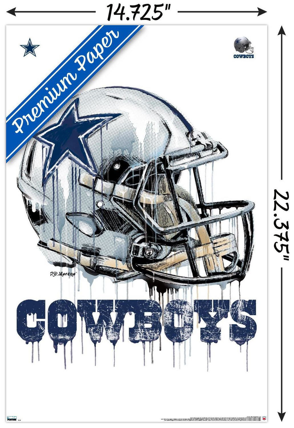 NFL Dallas Cowboys - Drip Helmet 20 Wall Poster