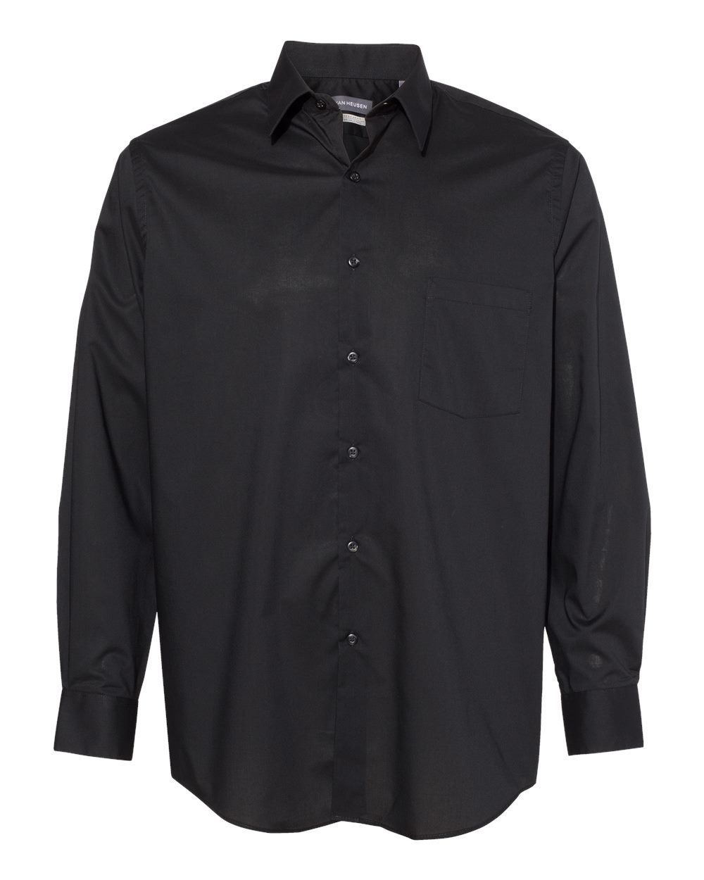 Van Heusen Chemise Homme Col Pointu en Broadcloth, 3TG, Noir