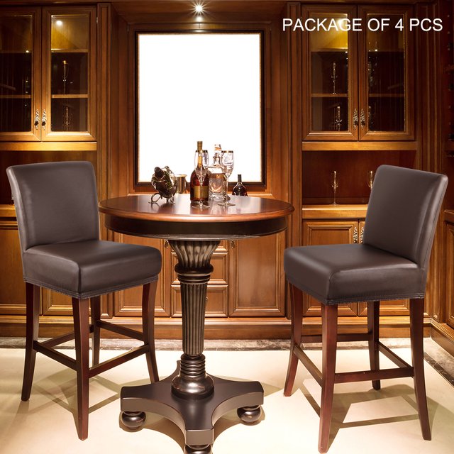 PiccoCasa Waterproof Bar Stool Covers for Counter Height Side Chair Covers Coffee Color 4