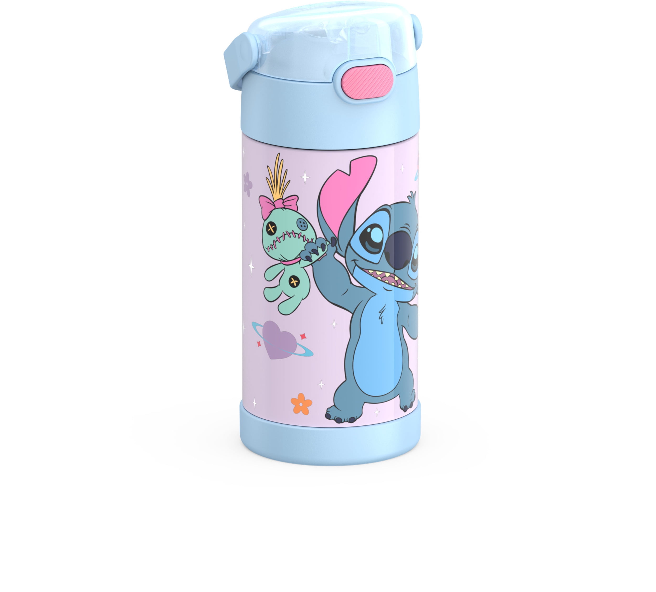 Bouteille isotherme Thermos Kids Funtainer en acier inoxydable de 12 oz avec paille rabattable, Stitch