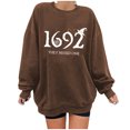 thumbnail image 1 of EGNMCR Chandails à Capuche pour Femmes, Chandails pour Femmes, Chandail d'Halloween Femmes Citrouille Café Chandails Graphiques Mignons Chandails d'Halloween Automne Chandail Col Rond Femmes Blouse, 1 of 6