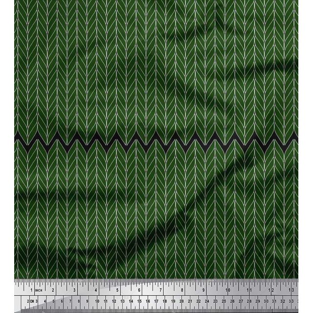 Soimoi Rayon Fabric Herringbone Geometric Print Sewing Fabric Yard 56 Inch Wide