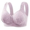 thumbnail image 1 of Timegard Bras for Women No Underwire Front Closure Button Comfort Bras Ruched Cute Everyday Bralette, 1 of 2
