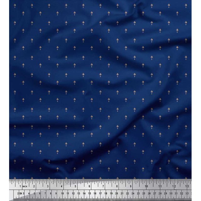 Soimoi Polyester Crepe Fabric Triangle Shirting Print Fabric by Yard 42 Inch Wide