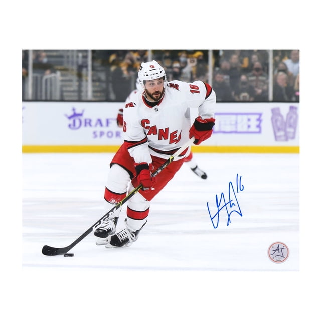 Vincent Trocheck Signed Carolina Hurricanes Puck Rush 8x10 Photo