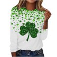 thumbnail image 2 of Chemises pour Femmes Mode Jour de la Saint-Patrick Imprimé Manches Longues Col Rond Blouse Blouses pour Femmes, 2 of 5