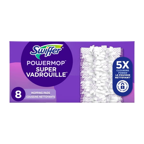 Swiffer PowerMop Multi-Surface Mopping Pad Refills for Floor Cleaning, 8 count