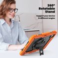 thumbnail image 4 of XYX For iPad Pro 11 inch Case 2024 (M4), 360 Rotating Shockproof Cover with Stand, Screen Protector, Shoulder Strap, Orange, 4 of 7