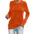 thumbnail image 1 of Pxiakgy T-Shirts pour Femmes T-Shirts pour Femmes Chandail en Molleton Décontracté à Col Rond Manches Courtes Longues Chemise Douce Ample Orange + 3TG, 1 of 4