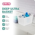 thumbnail image 2 of Sterilite Grand Panier de Rangement en Plastique Ultra Emboîtable, Blanc (Lot de 12), 2 of 11