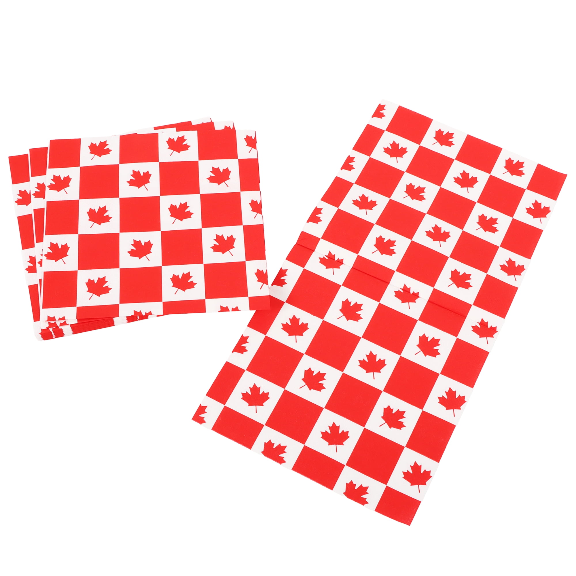 Way to Celebrate! Serviettes de table en papier feuilles d'érable rouge, 6,5 pouces, 18 ct