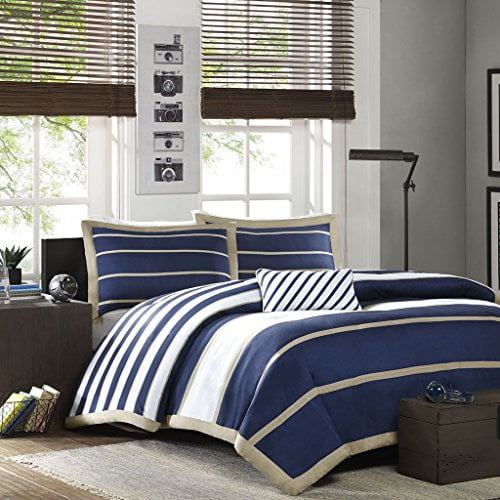 Mi Zone Ashton Duvet Cover Set Navy KingCal King