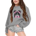thumbnail image 1 of YOUSNH Chandails pour Enfants Filles Automne et Hiver Imprimé Lettre Col Rond Manches Longues Chandail Filles Chandails à Capuchon Gris 5-6 Ans, 1 of 6