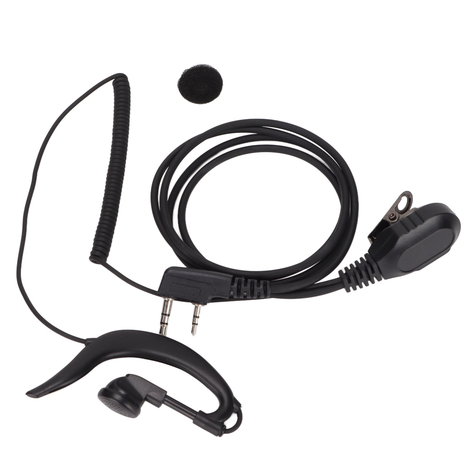 DEWIN Two Way Radio Earpiece Single Wire Earhook Headset for Military Police Bar Hotel Bodyguard