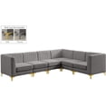 thumbnail image 1 of Meridian Furniture Alina Sectionnel Modulaire en Velours Gris, 1 of 20