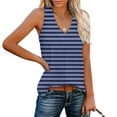 thumbnail image 2 of UPPADA Débardeurs d'Été pour Femmes à Col en V, Laçage devant, T-Shirts, Chemises Sans Manches, Coupe Ample, Chemises Confortables, Tenues de Plage, Bleu Marine, m, 2 of 8