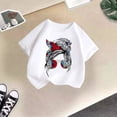 thumbnail image 5 of LUOGENLI T-Shirt pour Filles Enfant Filles Mignon Imprimé Graphique Col Rond Manche Courte Tee Été Décontracté T-Shirt Maxi Hauts avec Fente pour Filles Blanc 8-9 Ans, 5 of 5
