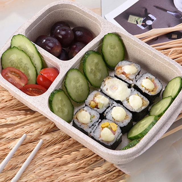 Meitianfacai Bento Box Adult Lunch Box 3-Compartment Meal Prep Container For Kids Stackable Snack Containers For School And Travel Lunch Microwave Safe