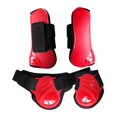 thumbnail image 3 of jinwen 4Pcs Horse Front Rear Hind Leg Boots, Equine Tendon Fetlock Protect Red M, 3 of 9