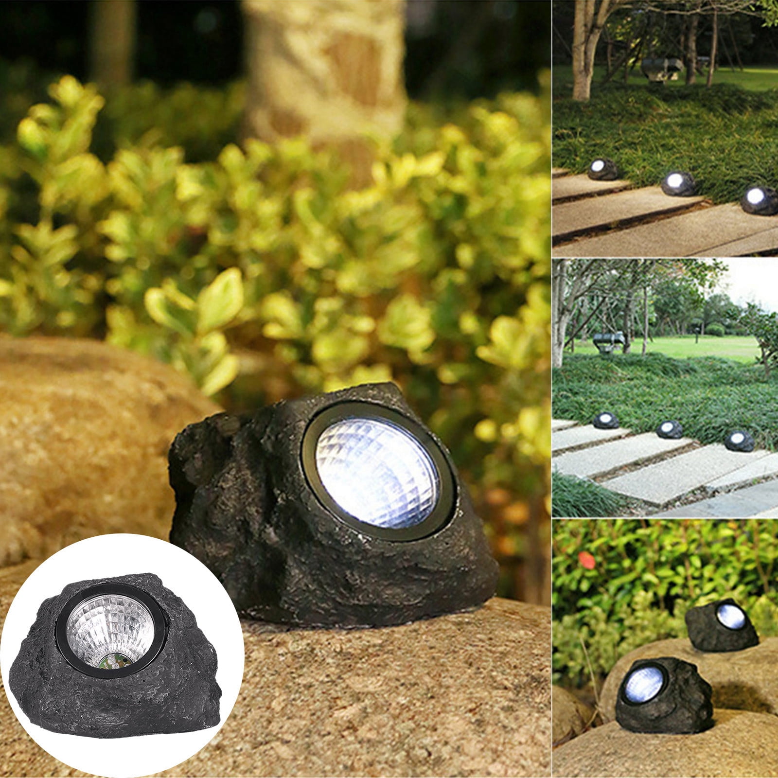 Dvkptbk Solar Ground Lights, LED Solar Outdoor Lights Scenery Lighting, Solar Stone Lights, for Garden Yard Walkway Step Decor Solar Light Solar Light on Clearance