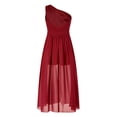 thumbnail image 3 of Lejafay Robe de Demoiselle d'Honneur Junior pour Fille, Combishort à Paillettes Sans Manches à une Épaule, Robe de Soirée Formelle Bourgogne 8, 3 of 6