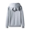 thumbnail image 3 of LUOGENLI Men Hoodies Blanket 2025 Autumn/Winter Cat Ear Couple Solid Color Hooded Ladies Hoodie for Ladies Men Hoodies Pullover Oversized Grey Size L, 3 of 7