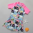 thumbnail image 2 of Toddler Girls Rash Guard Swimwear Flounce Printed Sun Protection Long Sleeve Girls Summer Bathing Suits 2-3 Years, 2 of 3